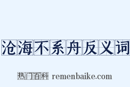 沧海不系舟反义词是什么意思的图片